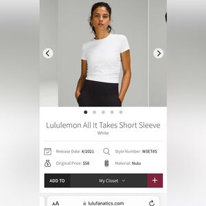 Lululemon all it takes nulu tee